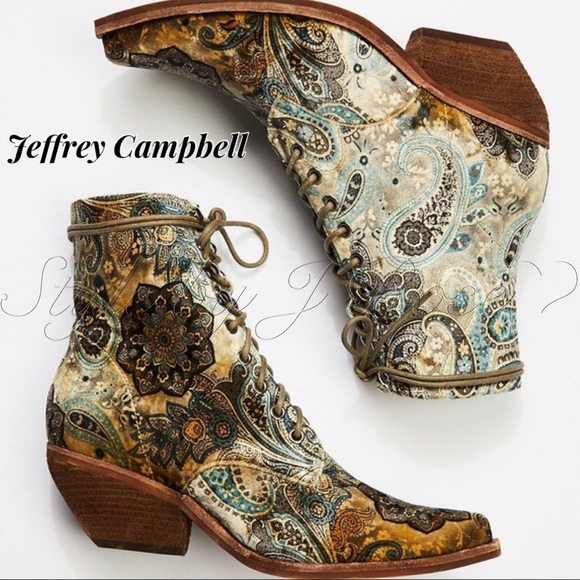 Jeffrey Campbell Shoes - Jeffrey Campbell ‘Elmhurst’ Velvet Print Booties